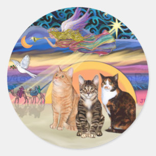 Sticker Rond Xmas Star (R)  -Trois chats (AmSH)