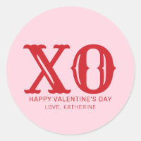 XO rose et rouge typographie mignonne Saint Valent