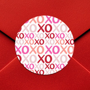 Sticker Rond XOXO Embrasse et embrasse la Fête de la Fille Gale