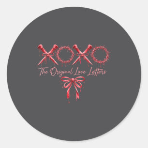 Sticker Rond Xoxo Les Lettres D'Amour Originales Saint-Valentin