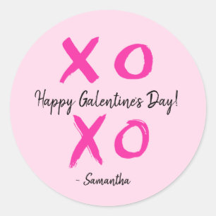 Sticker Rond XOXO personnalisé - Bonne Saint-Galentin mignonne