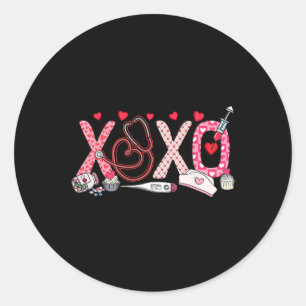 Sticker Rond Xoxo Xo Xo Infirmière Valentine Hommes Femmes Enfa