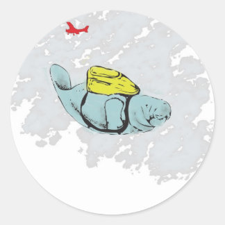 Sticker Rond Xtreme Manatee Skydiving