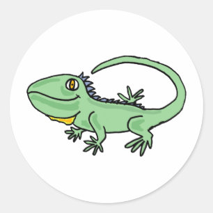 Sticker Rond XX bande dessinée drôle d'iguane