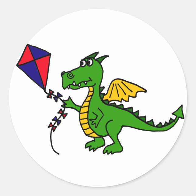 Sticker Rond XX- Hilariant cerf-volant Dragon (Devant)