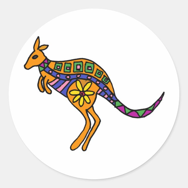 Sticker Rond XX- Kangourou Art (Devant)