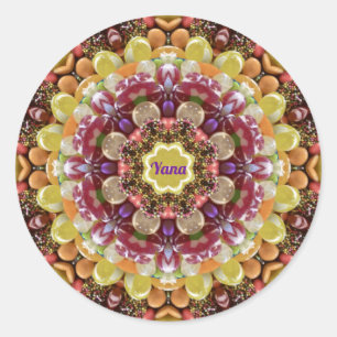 Sticker Rond YANA ~ CANDY DE PÂTE ~ Chocolat