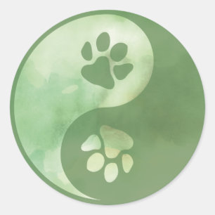 Sticker Rond Yang Paw Green