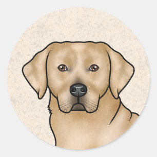 Sticker Rond Yellow Labrador Retriever mignon Lab Portrait de c
