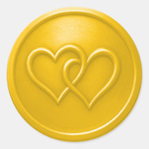 Yellow Two Hearts Intertwined Wedding