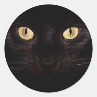 Sticker Rond Yeux de chat noir