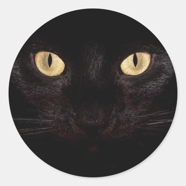 Sticker Rond Yeux de chat noir (Devant)