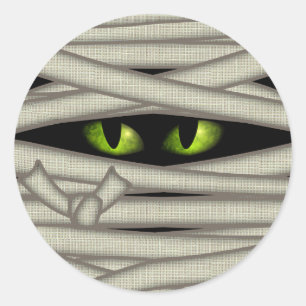 Sticker Rond Yeux de maman Halloween Green ID685