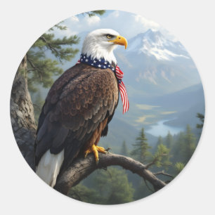 Sticker Rond Yeux du ciel – Portrait majestueux d'aigle Classiq