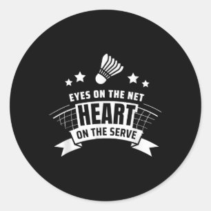 Sticker Rond Yeux Sur Le Coeur Net Sur Le Badminton Serve