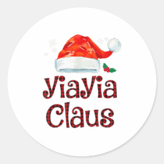 Sticker Rond Yiayia Claus Tee Christmas Pyjama Fam