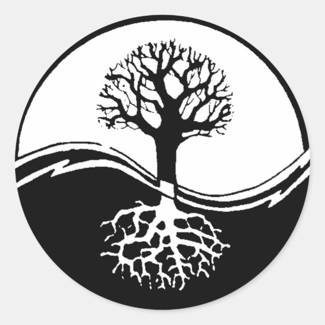Sticker Rond Yin et yang arbre de vie (Devant)