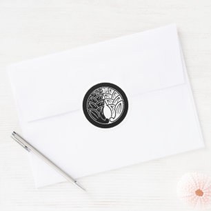 Sticker Rond Yin et yang embrassant des gingembres japonais en 