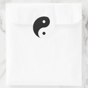 Sticker Rond Yin noir et blanc et Yang