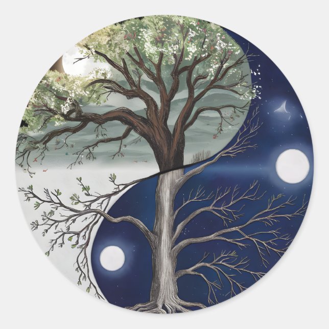 Sticker Rond Yin yang (Devant)