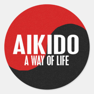 Sticker Rond Yin Yang Aikido 1