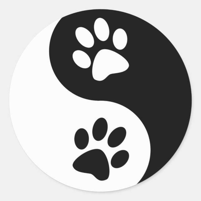 Sticker Rond Yin Yang Chig Paws (Devant)