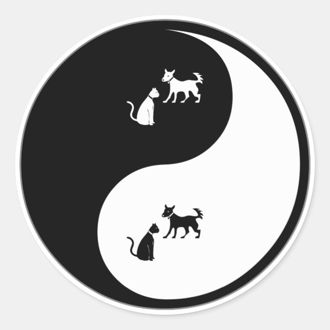 Sticker Rond Yin Yang Contrôle animal (Devant)