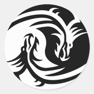 Sticker Rond Yin Yang Dragon