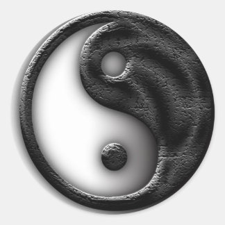 Sticker Rond Yin Yang fissuré