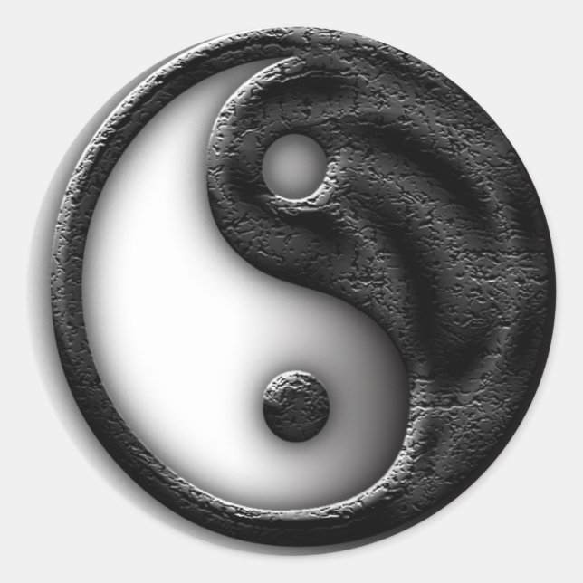 Sticker Rond Yin Yang fissuré (Devant)