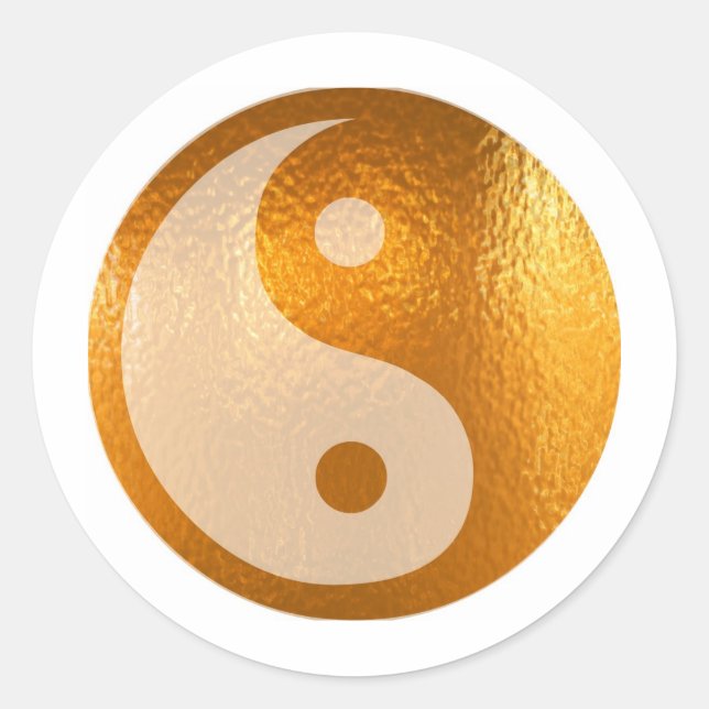 STICKER ROND YIN YANG GOLD (Devant)