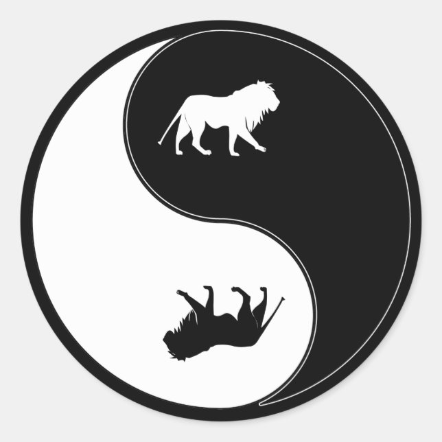 Sticker Rond Yin Yang Lion (Devant)