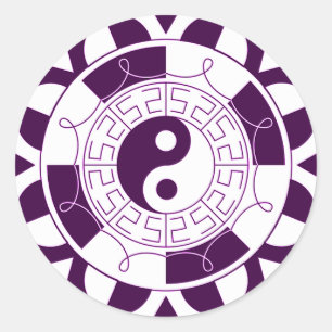 Sticker Rond Yin Yang Mandala