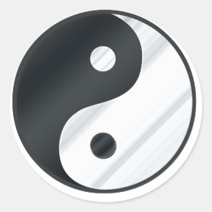 Sticker Rond Yin Yang Metal