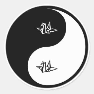 Sticker Rond Yin Yang Origami