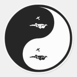 Sticker Rond Yin Yang Skydiving