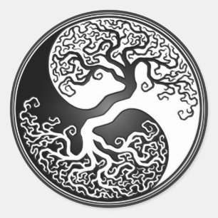 Sticker Rond Yin Yang Tree