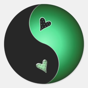 Sticker Rond yin yang vert