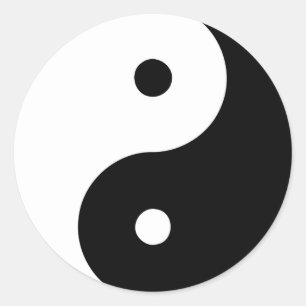 Sticker Rond Yin Yang Ying signe taoïste chinois Taijitu chinoi