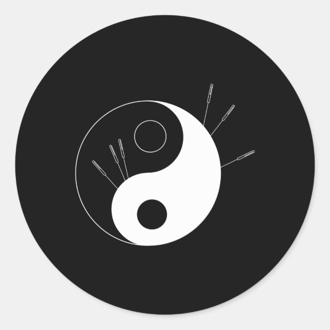 Sticker Rond Ying Yang Acupuncture Therapist (Devant)
