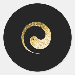 Sticker Rond Ying Yang Symbol Balance or Black Pace Spirituel
