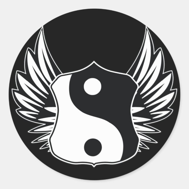 Sticker Rond Ying Yang Wings (Devant)