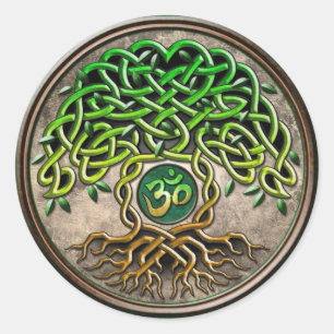 Sticker Rond Yoga Arbre de Vie