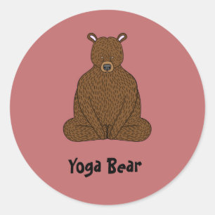 Sticker rond "Yoga Bear"