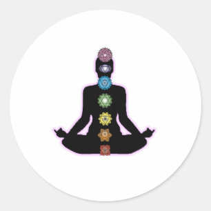Sticker Rond Yoga Chakras