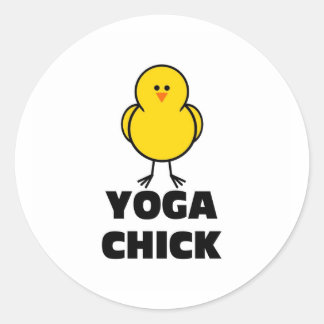 Sticker Rond Yoga Chick