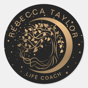 Sticker Rond yoga de la lune moderne trendy coach de vie