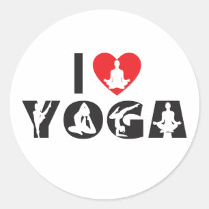 Sticker Rond Yoga - I Love Yoga