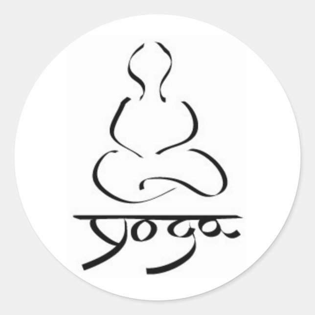 Sticker Rond Yoga - Inde Hatha Hindouisme Prana Nouvel Âge Zen (Devant)