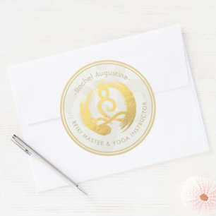 Sticker Rond Yoga Instructeur Vie Entraîneur Méditation Pose Ze